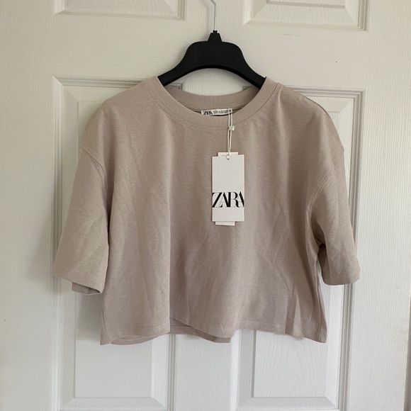 NWT, Zara Set, Cotton Top and Cotton Tied Pants, Sand/Beige, Small - Picture 7 of 10
